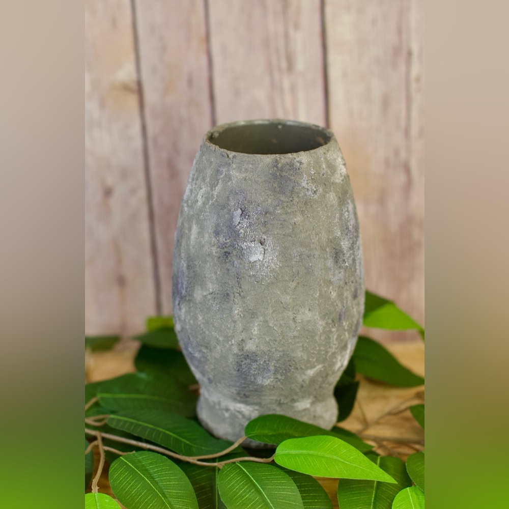 Rustic Gray Stone Vase